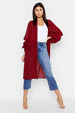Boohoo Woven Balloon Sleeve Kimono
