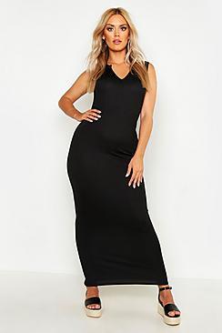 Boohoo Plus Notch Neck Maxi Dress