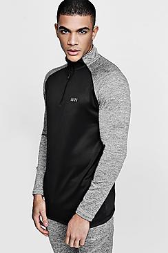 Boohoo Active Funnel Neck Track Gym Top