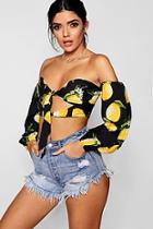 Boohoo Grace Bow Tie Off The Shoulder Top