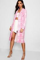 Boohoo Shannon Check Collared Duster Jacket