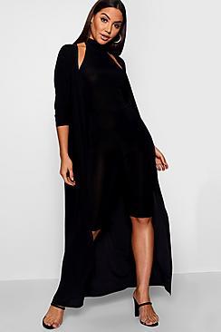 Boohoo Kay High Neck Cropped Jumpsuit Duster Co-ord Set