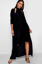 Boohoo Kay High Neck Cropped Jumpsuit Duster Co-ord Set