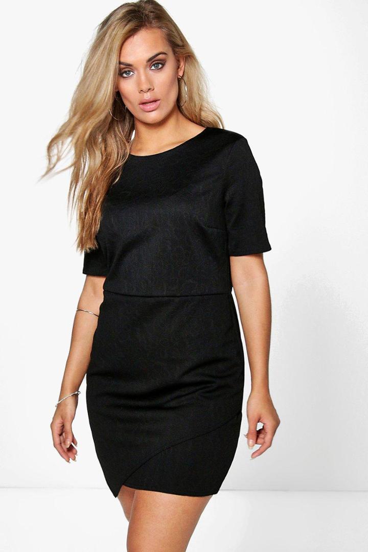 Boohoo Plus Lucy Asymmetric Dress Black