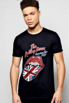 Boohoo Rolling Stones License T Shirt Black