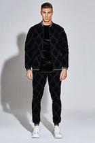 Boohoo Premium Flock Print Bomber Tracksuit