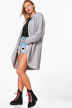 Boohoo Curved Hem Boyfriend Cardigan