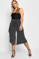 Boohoo Plus Jersey Spotted Culotte Trouser