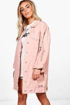 Boohoo Harriet Oversized Distressed Jacket