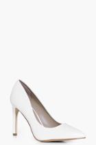 Boohoo Amie Patent Pointed Court Shoes White
