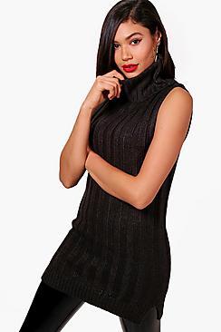 Boohoo Emma Chunky Roll Neck Knitted Top