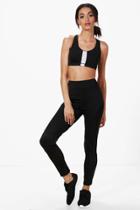 Boohoo Freya Fit Mesh Over Locked Running Leggings Black