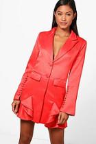 Boohoo Boutqiue Natalie Frill Hem Detail Blazer Dress