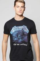 Boohoo Metallica Lightening License T-shirt Black