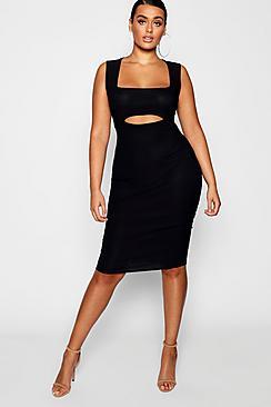 Boohoo Plus Cut Out Midi Dress