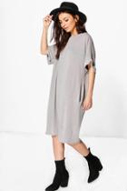 Boohoo Chelsea Fine Gauge T Shirt Dress Grey
