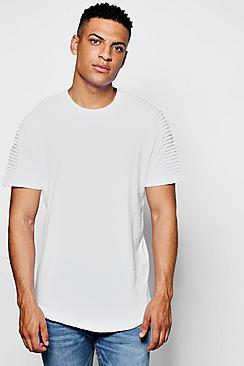 Boohoo Raglan Biker T-shirt With Curve Hem
