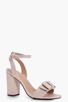 Boohoo Mollie Wide Fit Bow Trim Block Heel