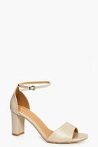 Boohoo Megan 2 Part Low Heel Sandal Nude