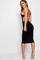 Boohoo Petite Cross Back Detail Midi Dress