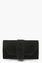 Boohoo Suedette Front Tab Clutch