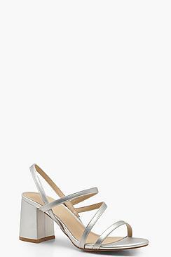 Boohoo Asymmetric Block Heel Sandals