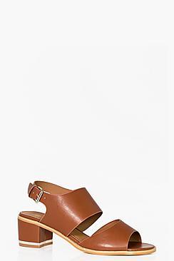 Boohoo Amy Widefit Cut Out Block Heel Sandal