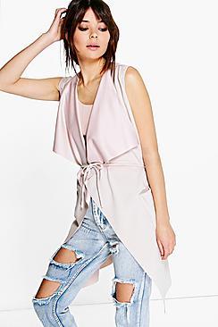 Boohoo Angela Sleeveless Belted Duster
