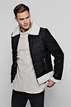 Boohoo Quilted Borg Trim Jacket