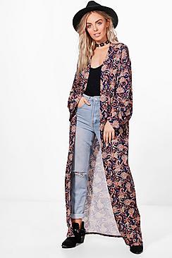 Boohoo Sophie Maxi Paisley Kimono