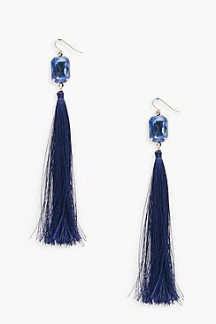 Boohoo Erin Statement Gem Tassel Earrings