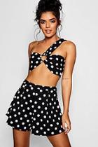 Boohoo Penny Polka Dot Strappy Ring Short Co-ord Set