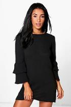 Boohoo Natasha Frill Sleeve Jumper Dress
