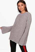 Boohoo Samantha Oversized Wide Sleeve Knitted Jumper