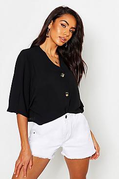 Boohoo Oversized Button Detail Blouse