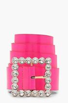 Boohoo Embellished Buckle Neon Belt