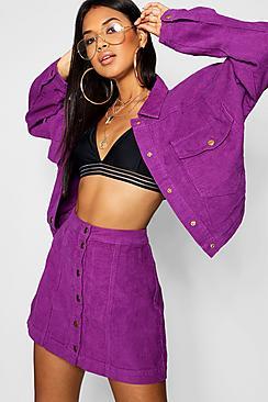 Boohoo Oversize Cropped Cord Jacket