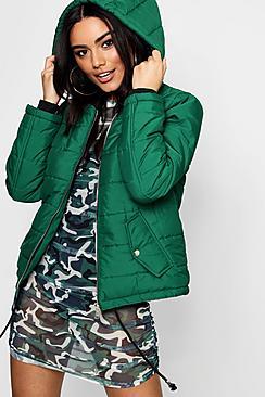 Boohoo Harriet Hooded Padded Coat