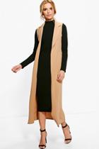 Boohoo Ingrid Amy Contrast Duster & L/s Dress Co-ord Black