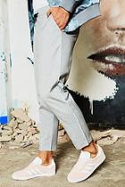 Boohoo Da Grey Woven Jogger With White Side Piping