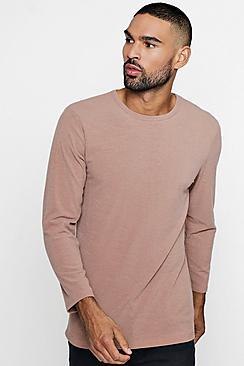 Boohoo Muscle Fit Knitted Rib Long Sleeve Tee