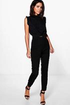 Boohoo Imogen Pintuck Woven Tailored Trouser