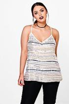 Boohoo Plus Ruby Embellished Front Cami Top