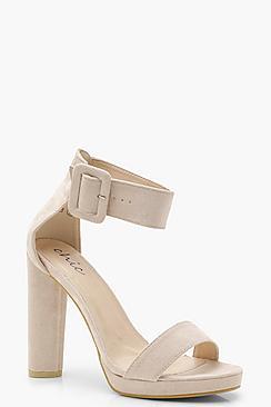 Boohoo Buckle Detail 2 Part Platform Heels
