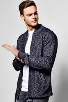 Boohoo Space Dye Bomber With Drawcord Hem Blue