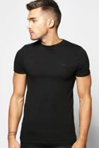 Boohoo Short Sleeve Muscle Fit T-shirt With Logo Black