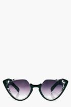 Boohoo Macey Marble Frame Cat Eye Sunglasses Black