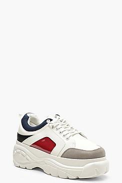 Boohoo Colour Block Chunky Platform Sneakers