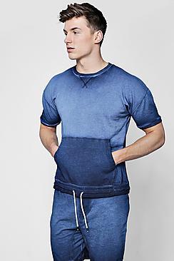 Boohoo Short Sleeve Acid Wash Co-ord Sweater
