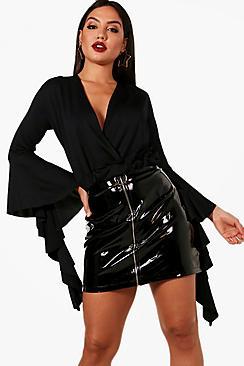 Boohoo Exaggerated Sleeve Top